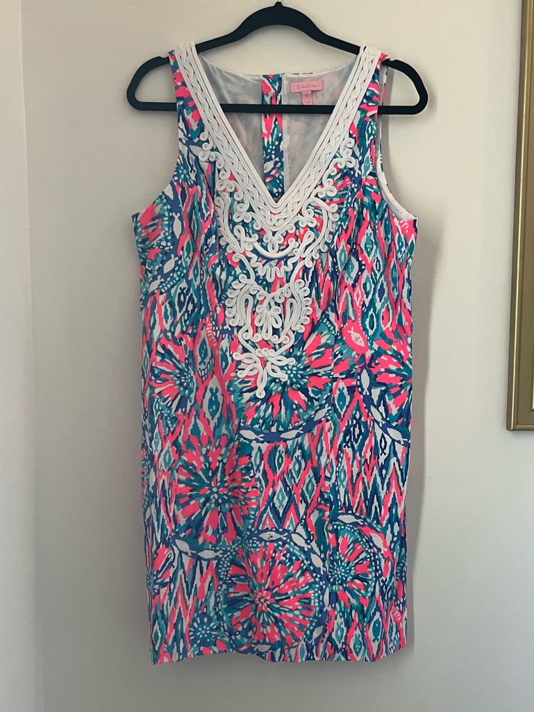 Nwot Lilly Pulitzer Gabby Dress Size 12 Tiki Pink